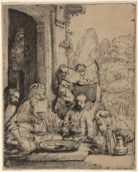 Abraham recibiendo a los ángeles