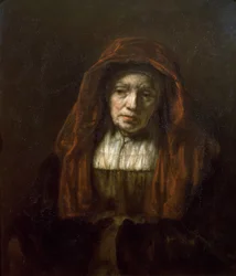 Anciana con pañuelo en la cabeza