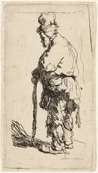 Mendigo apoyado en un bastón, c.1630