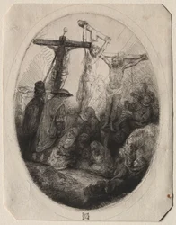 Cristo crucificado entre dos ladrones: un plato ovalado, c. 1641