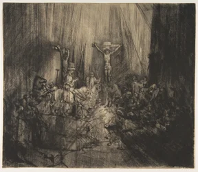 Cristo crucificado entre los dos ladrones: Las tres cruces, ca. 1660