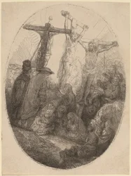 Cristo Crucificado entre los Dos Ladrones: una Placa Oval