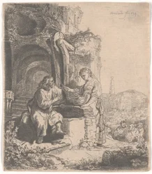 Cristo y la mujer de Samaria entre ruinas, 1634