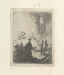 Cristo y los escribas: imagen pequeña Recueil de quatre-vingt-cinq estampes originales (título de la serie)