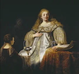 Judith en el banquete de Holofernes, 1634