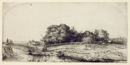 Paisaje con granero de heno y un rebaño de ovejas, c.1652