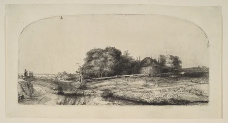 Paisaje con un granero de heno y un rebaño de ovejas, 1652