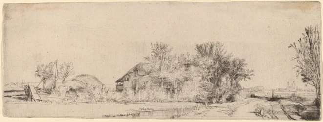 Paisaje con un Camino junto a un Canal