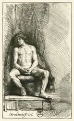 Desnudo masculino, sentado