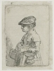 Niña con una cesta