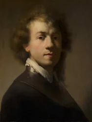 Retrato de Rembrandt con un Gorjal, c. 1629
