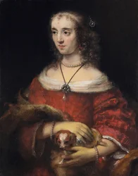 Retrato de una dama con un perro faldero, ca. 1665