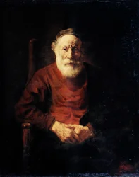 Retrato de un anciano en rojo, 1652-1654