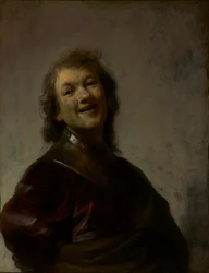 Rembrandt riendo, c. 1628