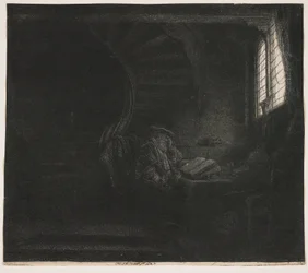 San Jerónimo en una habitación oscura