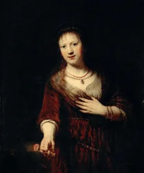 Saskia con la flor roja, 1641