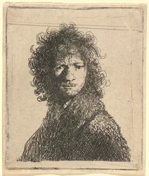Autorretrato, frunciendo el ceño