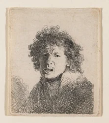 Autorretrato como si estuviera gritando