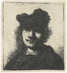 Autorretrato con Gorro y Capa Oscura: Busto, ca. 1631