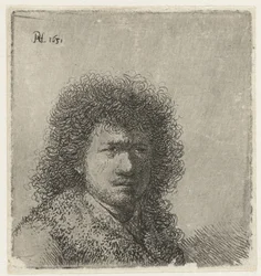 Autorretrato con el pelo alborotado: busto
