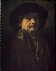 Autorretrato con pendiente y cadena de oro