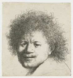 Autorretrato con pelo largo y tupido: sólo la cabeza