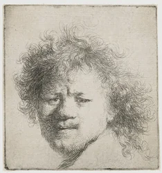 Autorretrato con pelo largo y tupido: sólo la cabeza