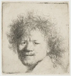 Autorretrato con el pelo largo y tupido: solo la cabeza