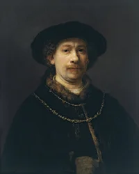 Autorretrato con boina y dos cadenas de oro, ca 1642