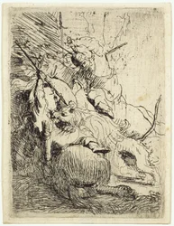 La caza del león pequeño (con un león)