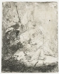 La caza del león pequeño, con dos leones