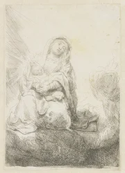 La Virgen y el Niño en las nubes