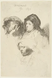 Tres cabezas de mujer