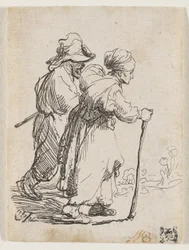 Dos vagabundos, un hombre y una mujer