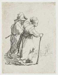 Dos vagabundos, un hombre y una mujer