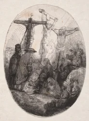 La crucifixión entre dos ladrones (placa ovalada)