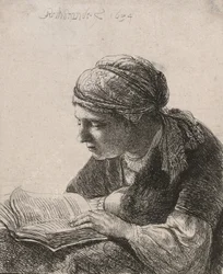 Mujer leyendo, 1634