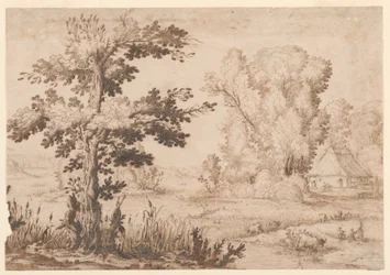 Paisaje con una cabaña