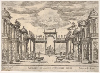Sexto intermedio: jardín de Calipso, de la serie..., 1608