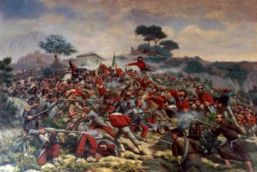 Giuseppe Garibaldi en la Batalla de Calatafimi, 15 de mayo