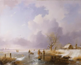 Paisaje con canal congelado, 1842