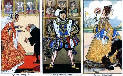 El rey Enrique VIII con sus dos hijas, María I e Isabel I, 1936