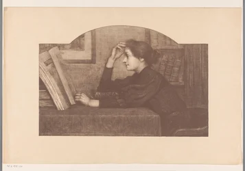 Mujer lectora, de perfil