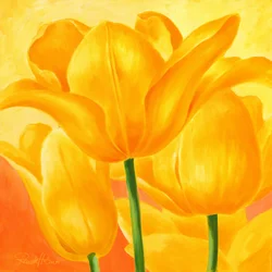 Tulipanes amarillos y luminosos