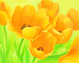 Tulipanes amarillos de colores vivos