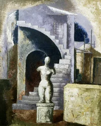 Estatua y escalera