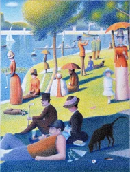 SEURAT-Golf, 2017, Dibujo a lápiz de color sobre papel.