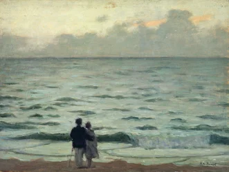 Ráfaga de viento, atardecer en Cabourg, c.1937 (óleo sobre tabla)