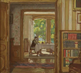 El comedor de Clos Saint-Jean, Bourbonne-les-Bains (óleo sobre lienzo)