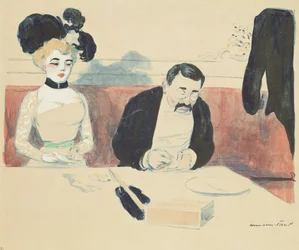 Pareja en un restaurante